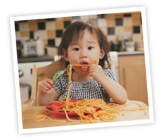 toddler enjoys eating